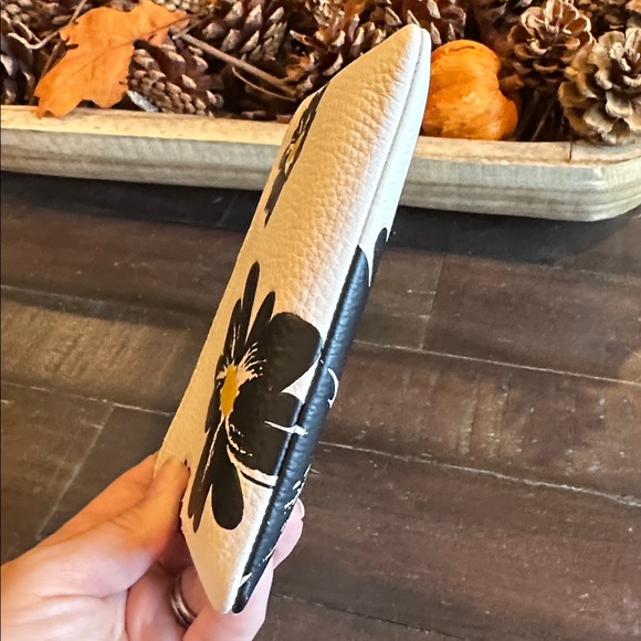 Coach White Wristlet with Black and Yellow Floral Design - Picture 3 of 5